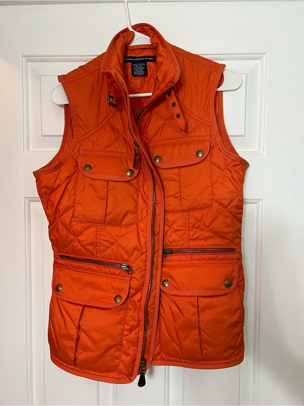 Ralph Lauren Orange Quilted Utility Vest